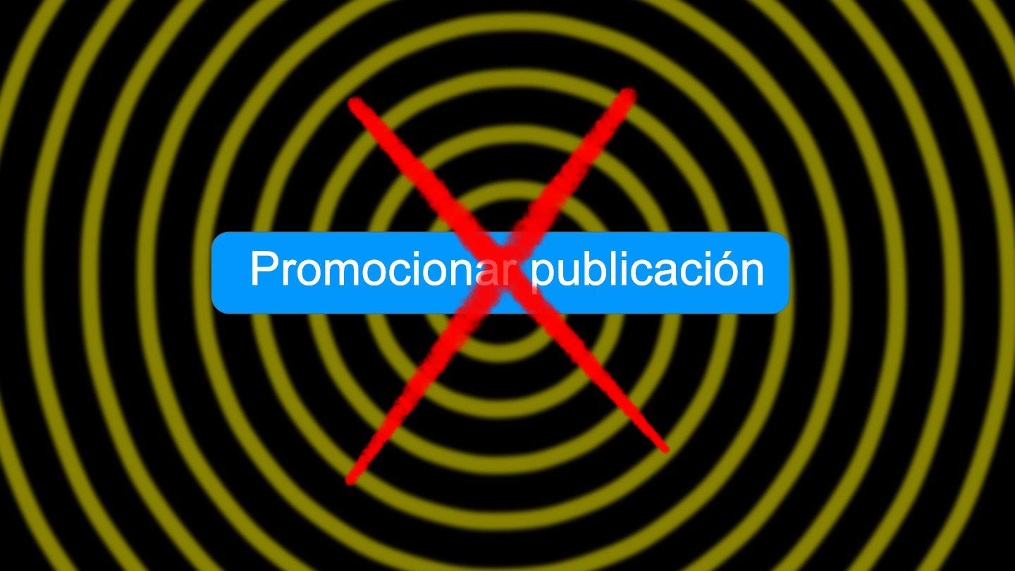 no al botón promocionar publicidad